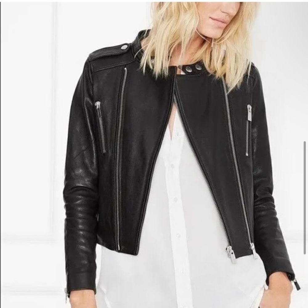 Anine Bing Bowie Leather Biker Jacket in Black - Picture 4 of 16